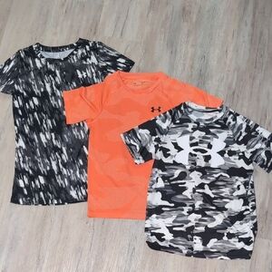 NWOT Under Armour Bundle Of 3 Short Sleeve Shirts Youth Medium Camo + Women's XS
